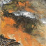贺万里,《秋瀑图》, 68 x 43.5 cm