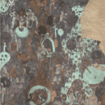 《本生故事画》，克孜尔石窟第114窟，约公元4世纪， 高229厘米，宽220厘米 凯迪旦▪多鲁孔 临摹 Painting of Jataka TalesKizil Grottoes (No. 114) Around the 4th century 229 cm high and 220 cm wide Copied work by Kaididan Duolukong (2016)