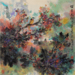 萧瀚,《独享花枝》, 69 x 69 cm