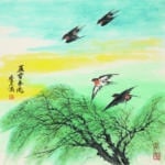乔木 《燕剪春风》QIAO Mu, Swallow Cuts the Spring Breeze, 68.5 x 68.5cm