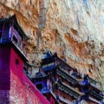 空中楼阁-悬空寺 Hengshan Hanging Temple A temple built into the cliff